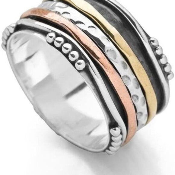 Jewelry - Sterling Silver Spinner Ring Women Meditation Fidget Gift Promis